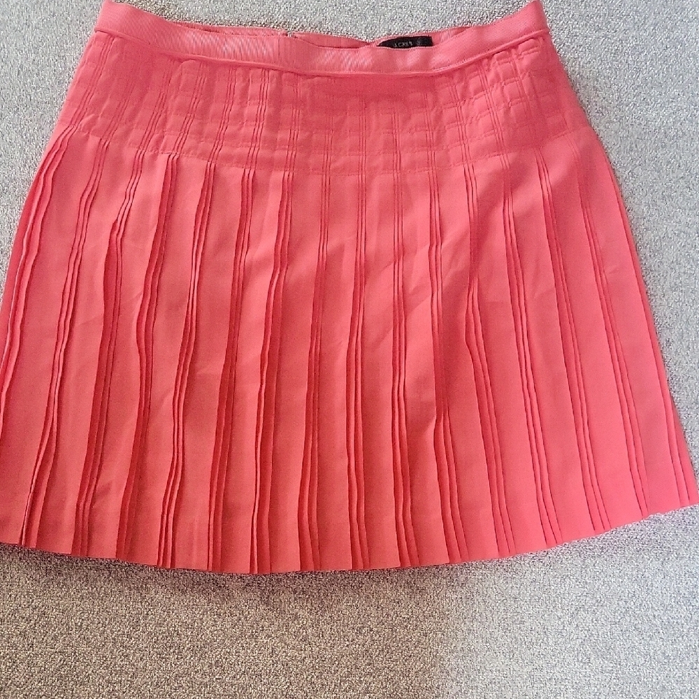 J. Crew Pink Mini Skater Skirt with Pleats Coral Color Size 8